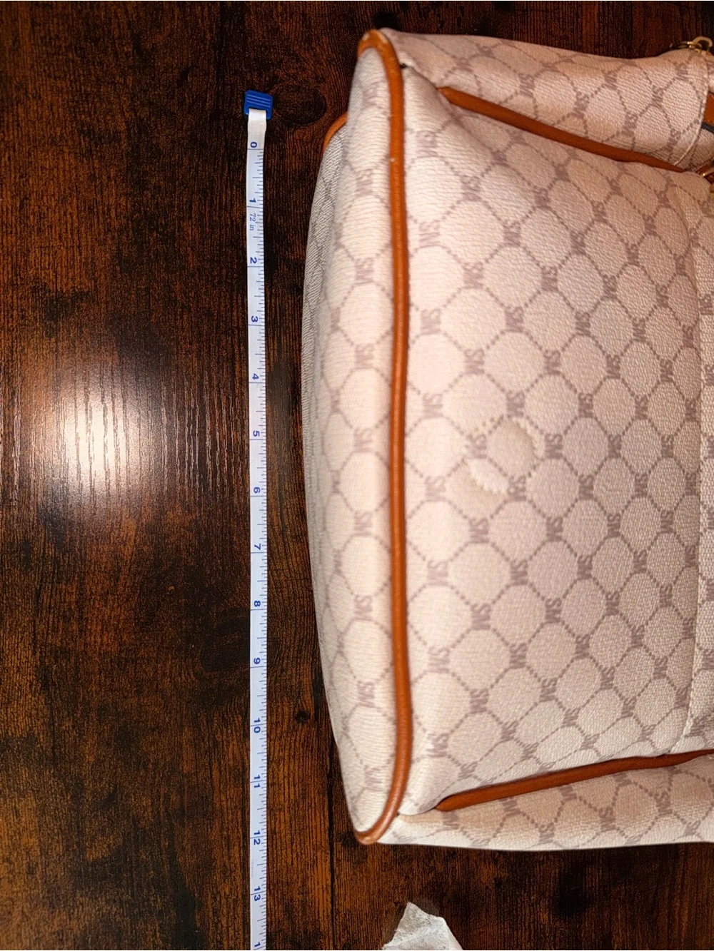 Steve Madden Cream and Tan Signature Mini Backpack